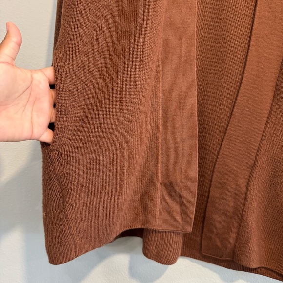 Lululemon Merino Wool-Blend Ribbed Open Front Sweater Cardigan Pockets 6 - Picture 3 of 5